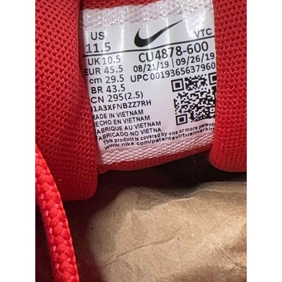 Nike AIR MAX 200 CU4878-600 Men's Size 11.5D University Red Training Shoes - Picture 10 of 10